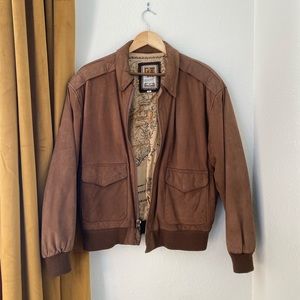 Vintage Global Identity Map Lined Leather Jacket